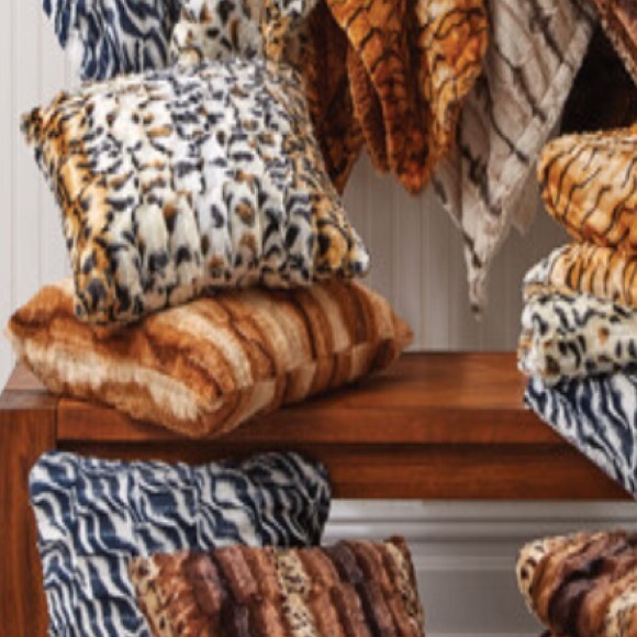 COPY - Two Faux Fur Animal Print Decorative Soft Pillows - Picture 4 of 4